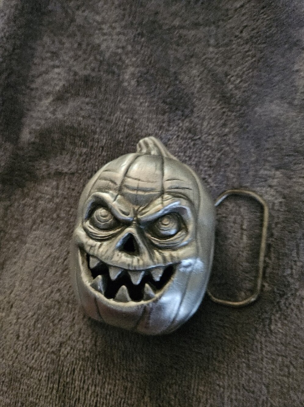 Decorative Silver Pumpkin Face Accent - Home Accents